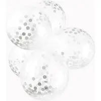 We Fiesta 6 Papier Confetti ballonnen 12″ zilver - Versiering Feestdecoratie Decoratie Verjaardag Jubileum Thema Feest Ballon