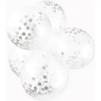 We Fiesta 18 Papier Confetti ballonnen 12″ zilver - Versiering Feestdecoratie Decoratie Verjaardag Jubileum Thema Feest Ballon