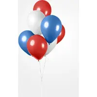 We Fiesta 10 Ballonnen 12" Rood / Wit / Blauw - Versiering Feestdecoratie Decoratie Verjaardag Jubileum Thema Feest Ballon