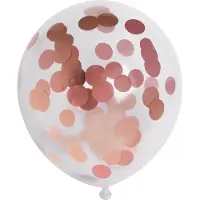 We Fiesta 6 Papier Confetti ballonnen 12″ rosé goud - Versiering Feestdecoratie Decoratie Verjaardag Jubileum Thema Feest Ballon