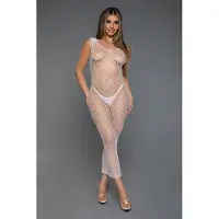 Be Wicked - Unleash Me - Visnet Jurk - Wit - Plus Size
