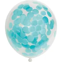 We Fiesta 12 Papier Confetti ballonnen 12″ baby blauw - Versiering Feestdecoratie Decoratie Verjaardag Jubileum Thema Feest Ballon