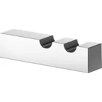Keuco Dubbele handdoekhaak van metaal, hoogglans verchroomd, voor badkamer, met twee haken voor handdoeken en badjassen, wandhaken, Edition 90 Square