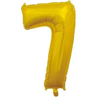 We Fiesta Folieballon 26" Cijfer Goud 7 - Leeftijd Folie Ballon Verjaardag Feestje