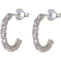 Behave – Oorbellen – 925 Sterling Zilveren Oorringen met Transprante Kristal steentjes