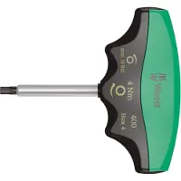 Wera Draaimomentschroevendraaier 400 Hex 6-kant, 4 mm, met vastgestelde draaimoment van 4 Nm.