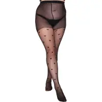Pamela mann Plus Size panty met hartjesprint 30 denier zwart female | Maat: 52-54