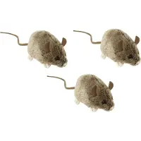 Nature Planet 3x stuks pluche knuffel muis/muizen van 12 cm - Speelgoed dieren voor kinderen