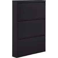 Woood Sabine 3-Vaks Schoenenkast - Metaal - Zwart - 103x66x16