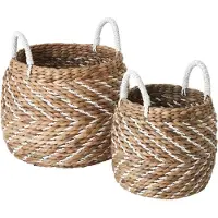 MUST Living Basket Carlos, set of 2,33xØ33 cm / 35xØ40 cm, abaca