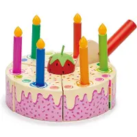 Tender Leaf Toys Holzspielzeug - Schichttorte mit Lichtern - Regenbog - - One Size - Spiellebensmittel