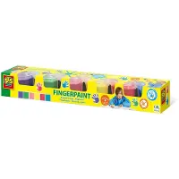 Ses Vingerverf - 6 Kleuren - Vanaf 2 Jaar - 6 x 110 ml - Knutselen - Glutenvrij - Schoencadeautjes Sinterklaas