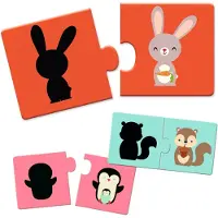 Djeco Puzzlespiel - 12 Teile - Tierische Schatten - - One Size - Puzzlespiele
