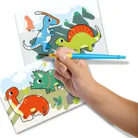 SES Creative My First Kleuren met Water - Dino's - Vanaf 1 Jaar - 4 Kaarten met Kwast - Baby Speelgoed - Knoeivrij - Schoencadeautjes Sinterklaas