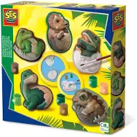 SES Creative Gieten en Schilderen Set - Dino Eieren met 300 g Modelgips - Voor Jongens vanaf 5 Jaar - Knutselen - Schoencadeautjes Sinterklaas