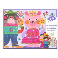 Djeco stickers knutselpakket Sparkles dieren - creatieve set.