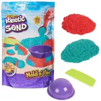 Spin Master - Mold n' Flow-set met 680 g rood en blauwgroen origineel en 3 stuks gereedschap - Sensorisch speelgoed