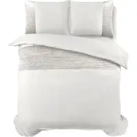 Sleeptime dekbedovertrek velvet band - wit - microvezel - 200x220