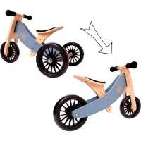 Kinderfeets 2-in-1 houten loopfiets & driewieler Tiny Tot Plus - bamboe