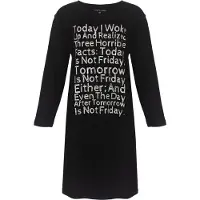 Temptation Dames Nachthemd - Bigshirt - Witte Tekst - Zwart - Maat M