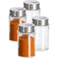 Zeller Kruidenpotje/strooier - 8x - glas/metaal - met strooihulpstuk - 90 ml - 5 x 8,5 cm