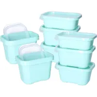 Juypal Hogar Juypal Vershoudbakjes nestbaar - 2x - 5 delig - BPA vrij - meal prep - diverse maten - mintgroen - luchtdicht - herbruikbaar