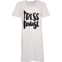 Temptation Dames Nachthemd - Bigshirt - Licht Grijs - Maat S