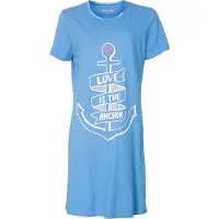 Temptation Dames Nachthemd - Bigshirt - Slaapkleed - Blauw - Maat L