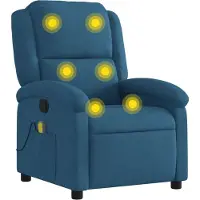 vidaXL Massagestoel verstelbaar fluweel blauw