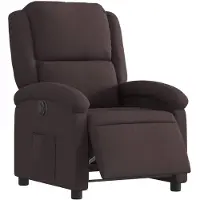 vidaXL Fauteuil verstelbaar elektrisch stof donkerbruin