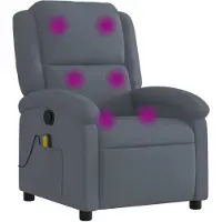 vidaXL Massagestoel verstelbaar fluweel donkergrijs