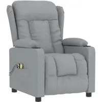 vidaXL Massagestoel elektrisch stof lichtgrijs