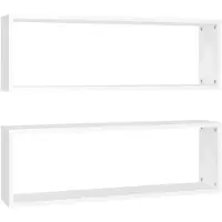 vidaXL Wandschappen kubus 2 st 80x15x26,5 cm bewerkt hout wit