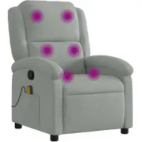 vidaXL Massagestoel verstelbaar fluweel lichtgrijs