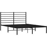 vidaXL Bedframe met hoofdeinde, zwart metaal, 140x190 cm