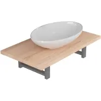 vidaXL 2-delige Badkamermeubelset keramiek eikenkleurig