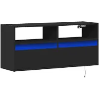 vidaXL Tv-wandmeubel met LED-verlichting 100x31x45 cm zwart