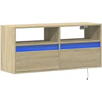 vidaXL Tv-wandmeubel met LED-verlichting 100x31x45 cm sonoma eiken