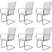 vidaXL Eetkamerstoelen modern design kunstleer wit 6 st online kopen