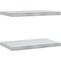 vidaXL Wandschappen 2 st 50x30 cm roestvrijstaal zilverkleurig