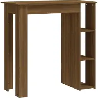 vidaXL Barkruk met plank, bruin eikenhout, 102x50x103,5 cm, houtvezel