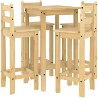 vidaXL 5-delige Barset massief grenenhout