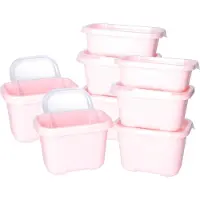 Juypal Hogar Juypal Vershoudbakjes nestbaar - 2x - 5 delig - BPA vrij - meal prep - diverse maten- Roze - luchtdicht - herbruikbaar