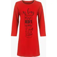 Temptation Bigshirt - Nachthemd - Katoen - Rood - Maat XXL