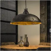 Meubelplaats Hanglamp 1 lamp - Industry - Ray - Zwart/Bruin - Metalen Frame - Woonkamer - Keuken - Slaapkamer - Voedingstype Netstroom - Exclusief Lichtbron - In Hoogte Verstelbaar