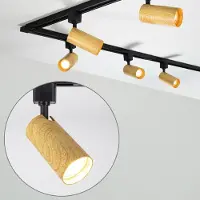 LumenXL Modern 1-fase railsysteem 3 meter zwart met eiken houtlook - Loek