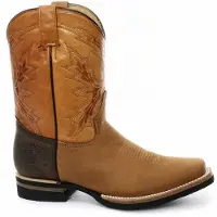 Grinders Tan halfhoge cowboy leren laarzen - El Paso