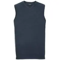 Russell athletic Russell Collection Heren Gebreid V Hals Mouwloos Sweatshirt (Franse marine)