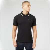 Ben Sherman Men's Twin Tipped Polo Shirt in Black