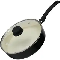 Coock Hapjespan Inductie - 3100ml - Speciale Anti-Aanbak Coating - Ergonomische Koudgrepen - Gerecycled Aluminium - Zwart/Wit - Inclusief E-book